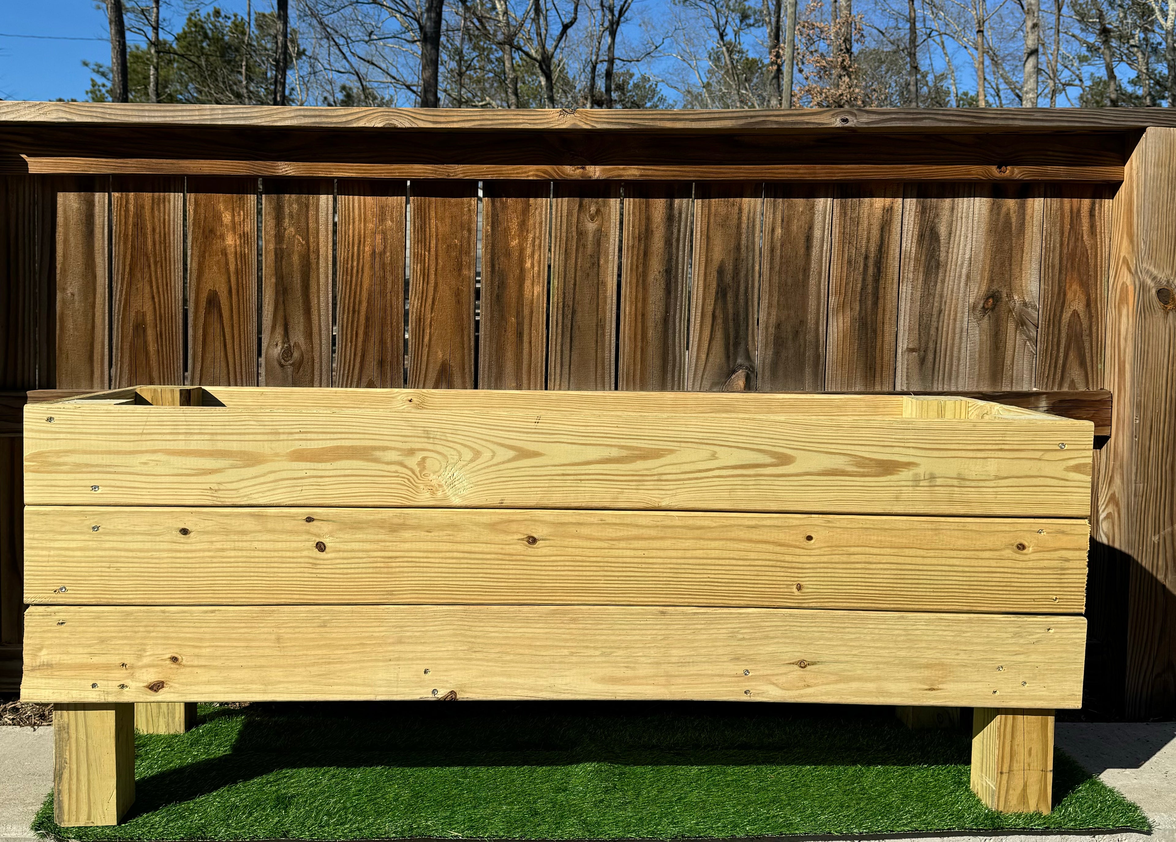 Luxury Box (pressure treated wood) Including Seasonal Flowers LARGE