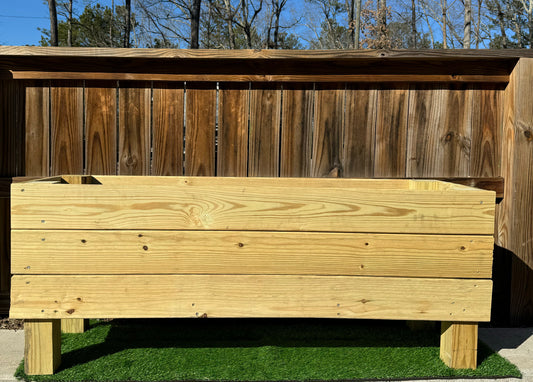 Luxury Box (pressure treated wood) Including Seasonal Flowers LARGE